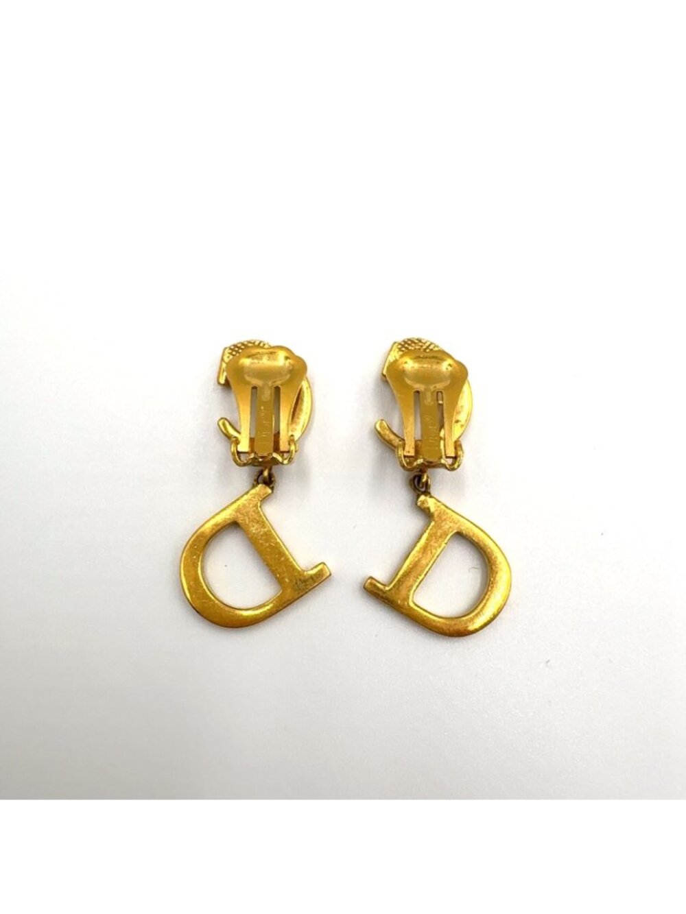 Dior CD Logo Swing Gold Plated Earrings - Picture 7 of 12